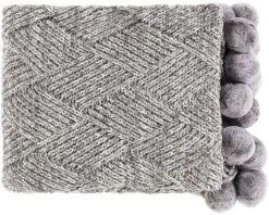 Surya Odella Charcoal 50"x60" Throw Blanket