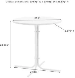 Crosley Furniture® Griffith White Satin Outdoor Metal Bistro Table -Furniture Store 02341b94 f0a0 4e61 a9d7 1fbafe1084aa