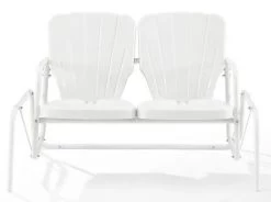 Crosley Furniture® Ridgeland White Gloss Outdoor Metal Loveseat Glider -Furniture Store 03da1f87 f294 42cb 8dcd 71f0fb1db15f