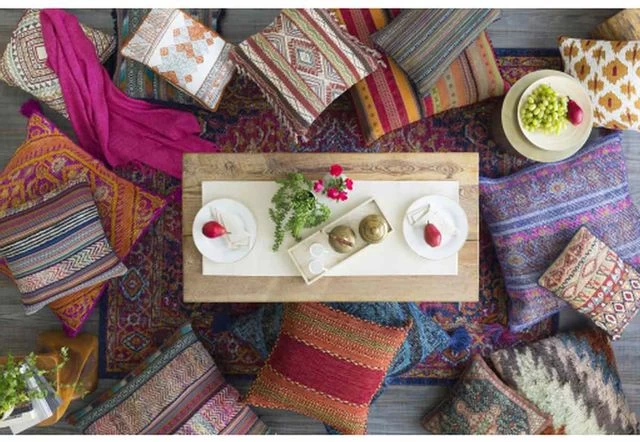 Surya Trenza Dark Red 18"x18" Pillow Shell 4 Surya Trenza Dark Red 18"x18" Pillow Shell - Image 2