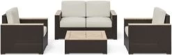 Homestyles® Palm Springs 4-Piece Brown Outdoor Loveseat Set