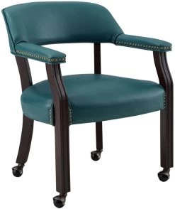 Steve Silver Co. Tournament Teal Arm Chair With Casters -Furniture Store 07a0fabe 2f4c 4900 8ac4 f7f78e6c2e4d