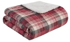 Olliix By Woolrich Tasha Red Oversized Softspun Down Alternative Throw