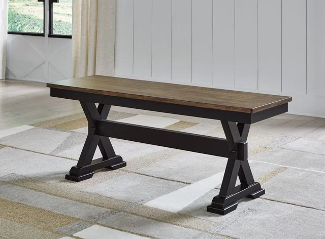 Signature Design By Ashley® Wildenauer Brown/Black 50" Dining Bench 4 Signature Design By Ashley® Wildenauer Brown/Black 50" Dining Bench - Image 2