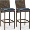 Crosley Furniture® Bradenton 2-Piece Navy Outdoor Wicker Bar Height Stool Set -Furniture Store 08ca8a04 0b4b 445f 90cc eb5b33b55de6