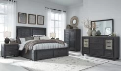 Signature Design By Ashley® Foyland Brushed Black/Dusty Grayish Brown Nightstand -Furniture Store 08fb4b06 e86d 4696 ab45 6584cd452de9