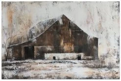 Crestview Collection Rusty Farm Brown/Light Gray Wall Art
