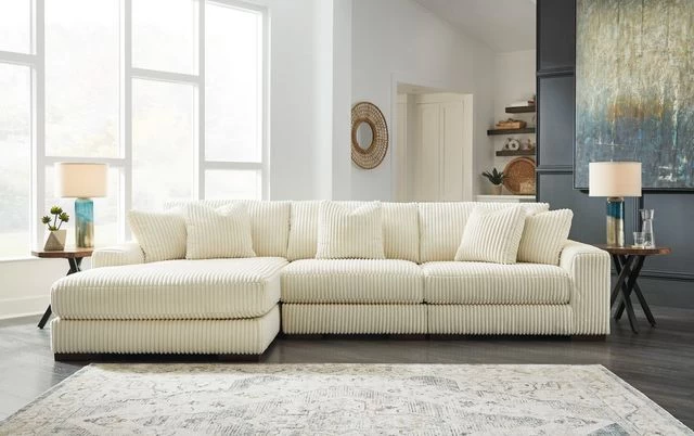 Signature Design By Ashley® Lindyn 3-Piece Ivory Sectional With Chaise 4 Signature Design By Ashley® Lindyn 3-Piece Ivory Sectional With Chaise - Image 2