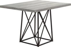 Monarch Specialties Dining Table, 48" Rectangular, Small, Kitchen, Dining Room, Metal, Laminate, Grey, Black, Contemporary, Modern