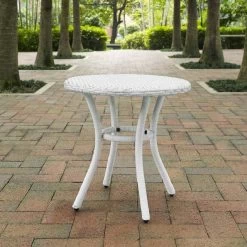 Crosley Furniture® Palm Harbor White Outdoor Wicker Round Side Table 9 Crosley Furniture® Palm Harbor White Outdoor Wicker Round Side Table -Furniture Store 0f42f148 8096 4dfe aa07 b3020ca783dd