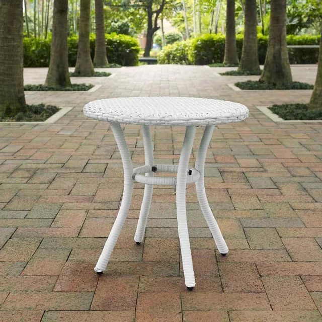 Crosley Furniture® Palm Harbor White Outdoor Wicker Round Side Table 5 Crosley Furniture® Palm Harbor White Outdoor Wicker Round Side Table - Image 3