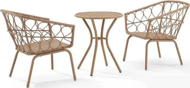 Crosley Furniture® Juniper 3-Piece Creme/Natural Outdoor Wicker Bistro Set 6 Crosley Furniture® Juniper 3-Piece Creme/Natural Outdoor Wicker Bistro Set - Image 4