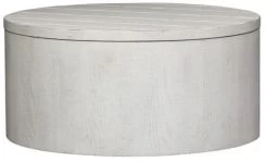 Liberty Modern Farmhouse White Drum Cocktail Table