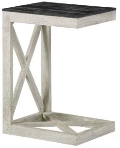 ProgressiveĀ® Furniture Jules Dark Brown C-Table With Chalk White Base