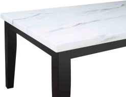 Steve Silver Co. Sterling White Faux-Marble Top 66" Dining Table With Cordovan Dark Cherry Base -Furniture Store 15a4b6f6 5cde 4f2b babe bad4c9dbe9f7