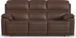 Flexsteel® Jackson Whiskey Power Reclining Sofa With Power Headrests