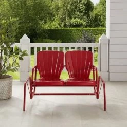 Crosley Furniture® Ridgeland Bright Red Gloss Outdoor Metal Loveseat Glider 11 Crosley Furniture® Ridgeland Bright Red Gloss Outdoor Metal Loveseat Glider -Furniture Store 179e6759 7ff1 4769 b3f9 520037da06c5