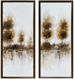 Crestview Collection Kali 2-Piece Beige/Brown Wall Art Set