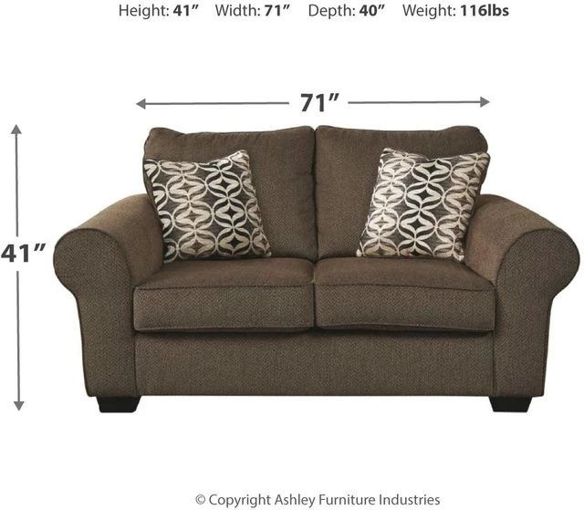 Benchcraft® Nesso Walnut Loveseat 4 Benchcraft® Nesso Walnut Loveseat - Image 2