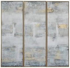 Crestview Collection Avery 3-Piece Gray Wall Art Set