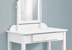 Monarch Specialties Vanity, Desk, Makeup Table, Organizer, Dressing Table, Bedroom, Wood, Laminate, White, Contemporary, Modern -Furniture Store 1c4ed42c d5d9 49c9 98df d6db078186b0