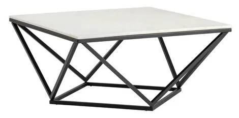 Crestview Collection Baxtor White Marble Top Cocktail Table With Black Base 3 Crestview Collection Baxtor White Marble Top Cocktail Table With Black Base