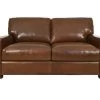 Soft Line Brown Leather Loveseat