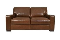Soft Line Brown Leather Loveseat