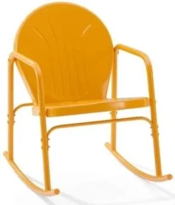 Crosley Furniture® Griffith 2-Piece Tangerine Gloss Outdoor Metal Rocking Chair Set -Furniture Store 203360c9 5862 46ac 845f 9d81766f6fb4