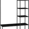 Monarch Specialties Bench, Entryway, Hallway, Storage, Organizer, Coat Rack, Hall Tree, Metal, Laminate, Black, Contemporary, Modern