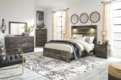 Signature Design By Ashley® Drystan Brown 3pc Queen Panel Bed With Storage Footboard Bedroom P97784986