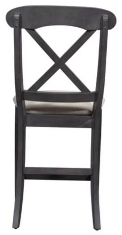 Liberty Furniture Ocean Isle Dark Gray Upholstered X Back Counter Chair - Set Of 2 -Furniture Store 23fc793c 4a58 4b77 a85c 6f2053b39911