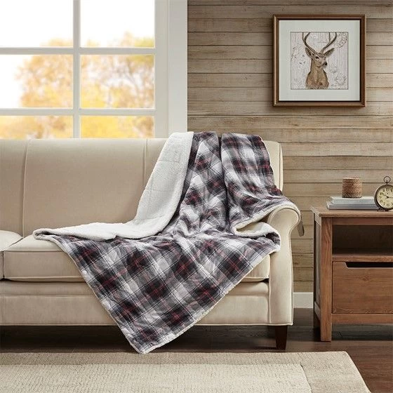 Olliix By Woolrich Ridley Black Softspun Down Alternative Oversized Throw 5 Olliix By Woolrich Ridley Black Softspun Down Alternative Oversized Throw - Image 3