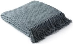 Surya Tressa Medium Gray 50"x60" Throw Blanket -Furniture Store 25ad072c 4ccf 43aa 82b8 d0276636b9b4