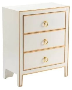 Crestview Collection Phoebe White And Gold Chest
