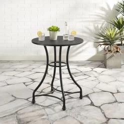 Crosley Furniture® Astrid Matte Black Indoor/Outdoor Bistro Table -Furniture Store 2d562472 83f8 4877 aee5 306ac0275470