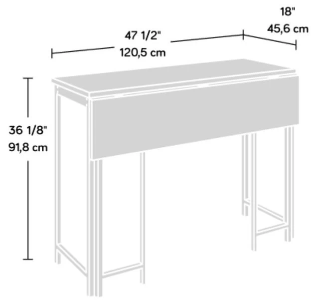Sauder® North Avenue® Sindoori Mango® Modern Drop Leaf Table 6 Sauder® North Avenue® Sindoori Mango® Modern Drop Leaf Table - Image 4