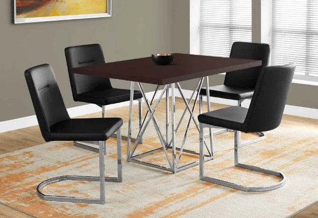Monarch Specialties Inc. Espresso Dining Table With Chrome Base 5 Monarch Specialties Inc. Espresso Dining Table With Chrome Base - Image 3