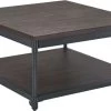 Steve Silver Co. Prescott Smoky Oak Lift-Top Cocktail Table With Casters And Black Frame
