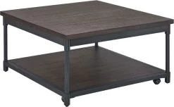 Steve Silver Co. Prescott Smoky Oak Lift-Top Cocktail Table With Casters And Black Frame