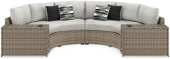 Signature Design By Ashley® Calworth 4-Piece Beige Outdoor Sectional Set