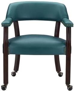 Steve Silver Co. Tournament Teal Arm Chair With Casters
