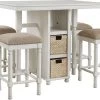 Signature Design By Ashley® Robbinsdale 5-Piece Antique White Counter Height Dining Table Set -Furniture Store 36cc7bd4 9d30 4470 afcc 4334d982b3a0