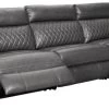 Signature Design By Ashley® Samperstone 3-Piece Gray Power Reclining Sectional -Furniture Store 37229b1c 2de6 47e9 ae40 0d286f7c8be0