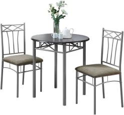 Monarch Specialties Dining Table Set, 3Pcs Set, Small, 30" Round, Kitchen, Metal, Laminate, Brown, Grey, Transitional 9 Monarch Specialties Dining Table Set, 3Pcs Set, Small, 30" Round, Kitchen, Metal, Laminate, Brown, Grey, Transitional -Furniture Store 374cfc37 1c8f 4461 991a 21471ab85fcb