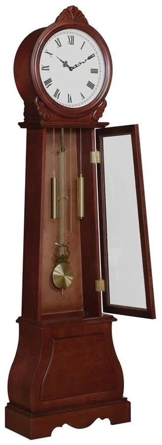 Coaster® Narcissa Brown Red Grandfather Clock With Chime 4 Coaster® Narcissa Brown Red Grandfather Clock With Chime - Image 2