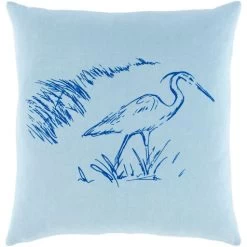 Surya Sea Life Pale Blue 18"x18" Toss Pillow Shell Only.