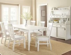 Steve Silver Co. Cayla Antiqued White Table With Leaf -Furniture Store 39f13b05 f41d 46fc bd46 0d345c0f20a0
