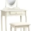 Monarch Specialties Vanity Set, Set Of 2, Makeup Table, Organizer, Dressing Table, Bedroom, Wood, Laminate, White, Traditional