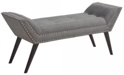Armen Living Porter Charcoal Ottoman Bench